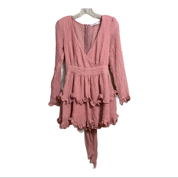 Saints + Secrets Sz XS - Ruffle Dress Dusty Rose - Picture 2 of 6